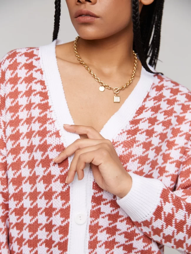 Жакет женский (цвет: белый, темно-коралловый) фото 5