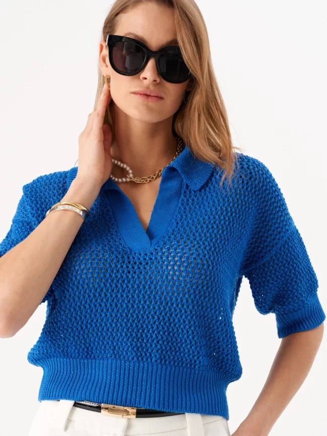 Джемпер женский (цвет: ярко-синий) фото 1