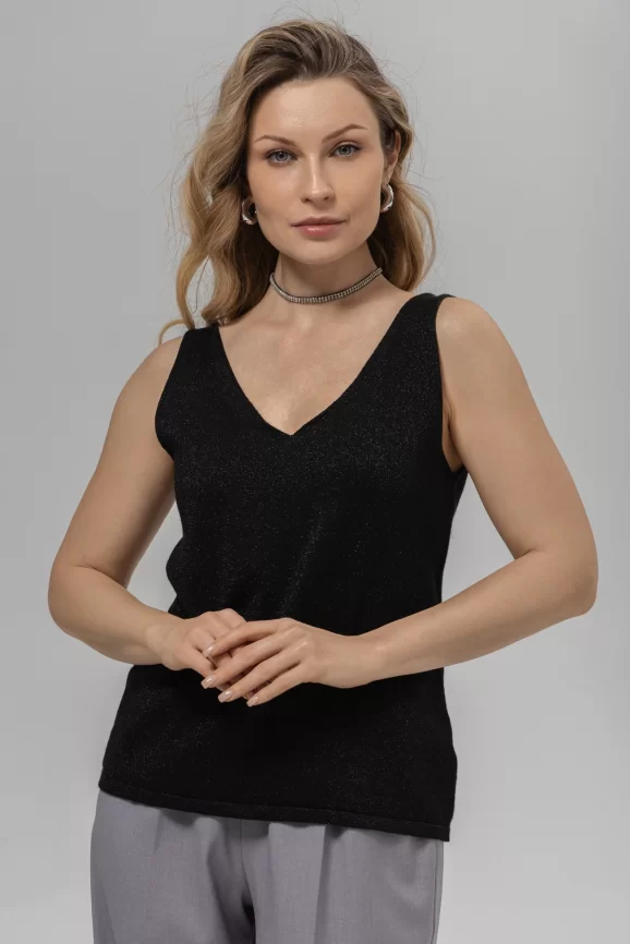 Жилет женский (цвет: черный, черный) фото 1