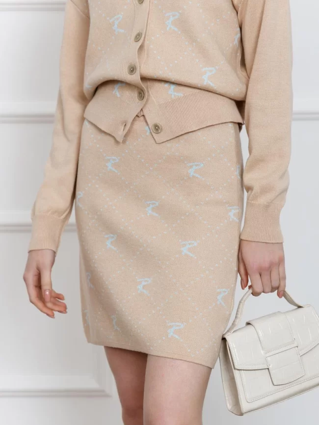 Юбка женская (цвет: крем-брюле, бледно-голубой) фото 3