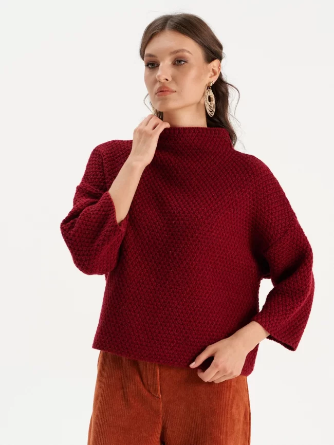 Джемпер женский (цвет: красновато-бордовый) фото 7