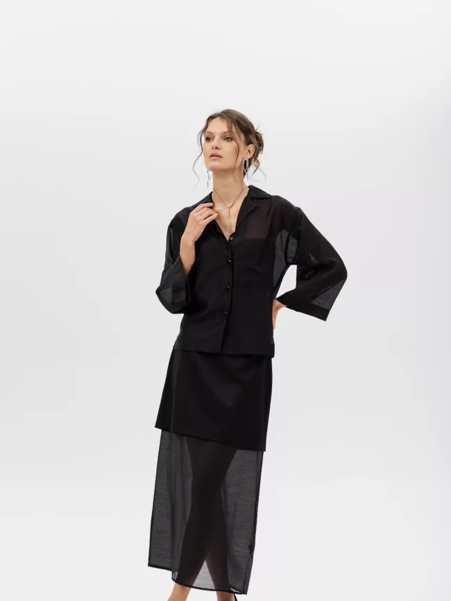 Блузка женская (цвет: черный) фото 6