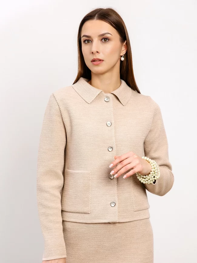 Костюм женский (жакет, юбка) (цвет: светлый опаловый) фото 3