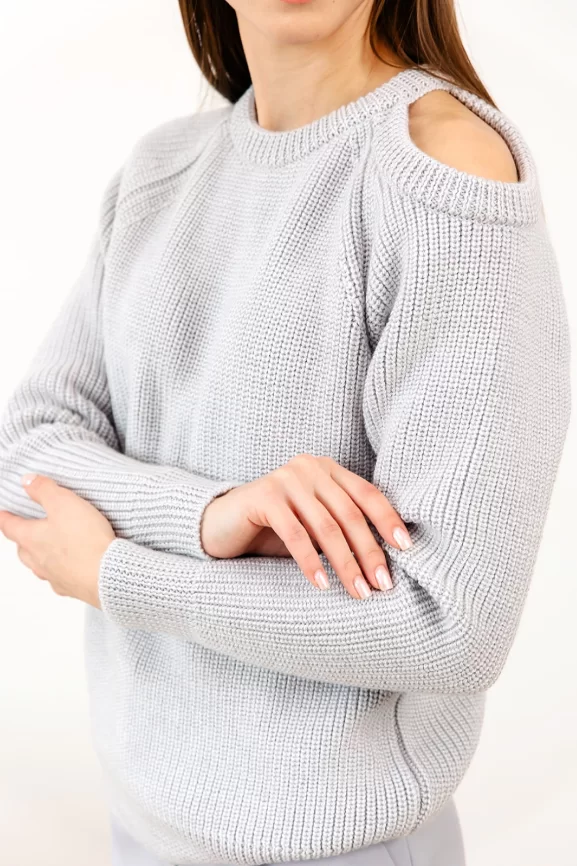Джемпер женский (цвет: светло-серый) фото 2