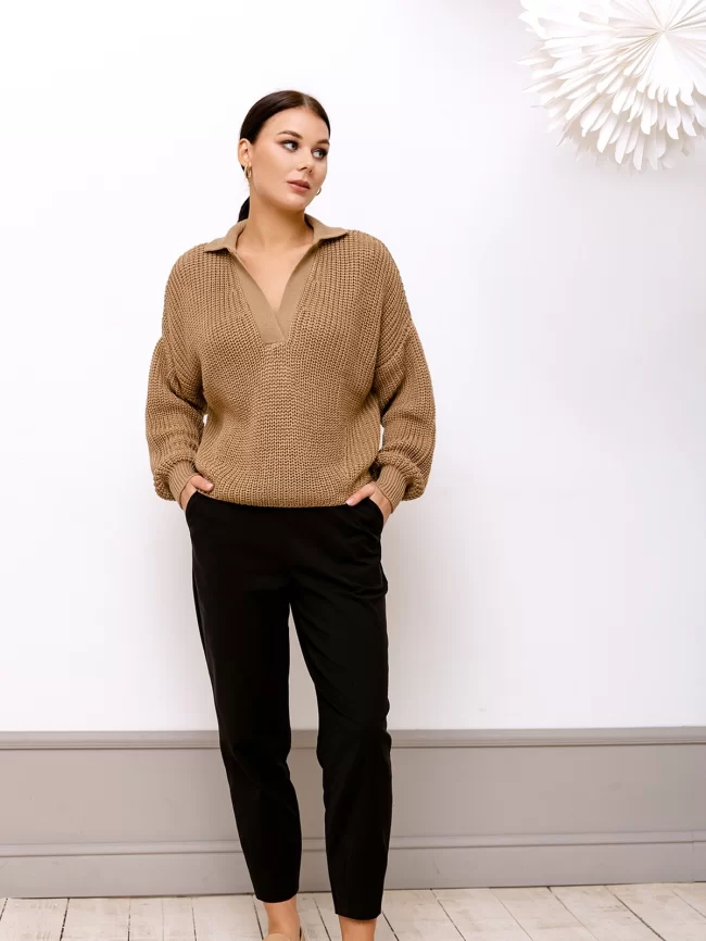 Джемпер женский (цвет: светло-коричневый) фото 4