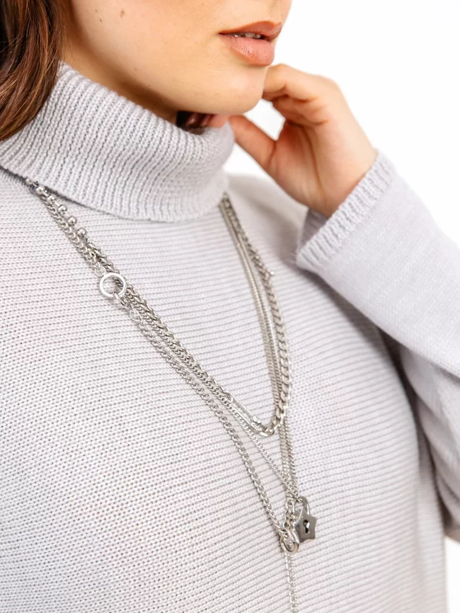 Джемпер женский (цвет: светло-серый) фото 3