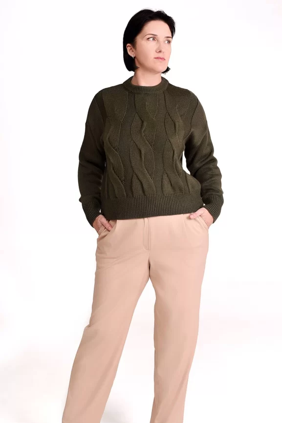 Джемпер женский (цвет: оливковый) фото 4