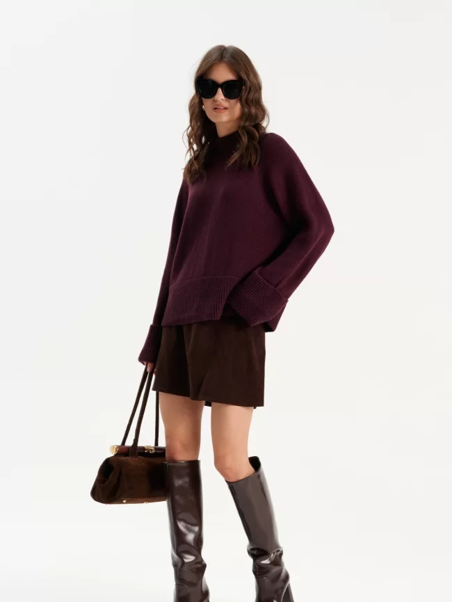 Джемпер женский (цвет: ежевичный) фото 5