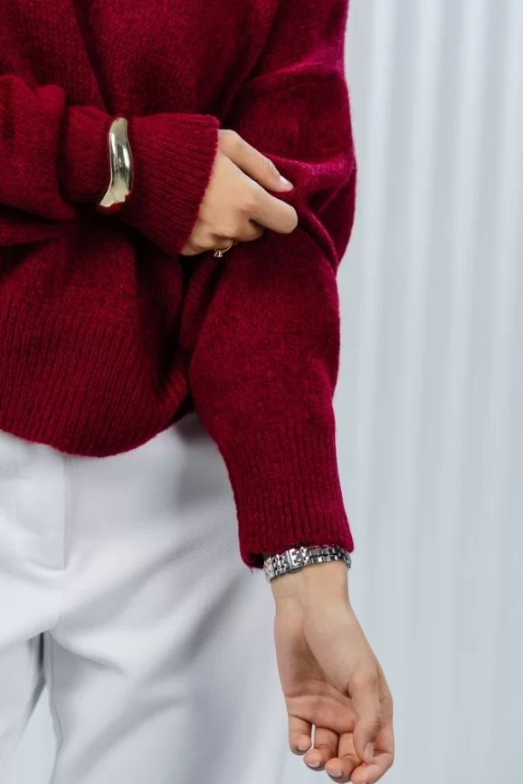 Джемпер женский (цвет: винный) фото 4