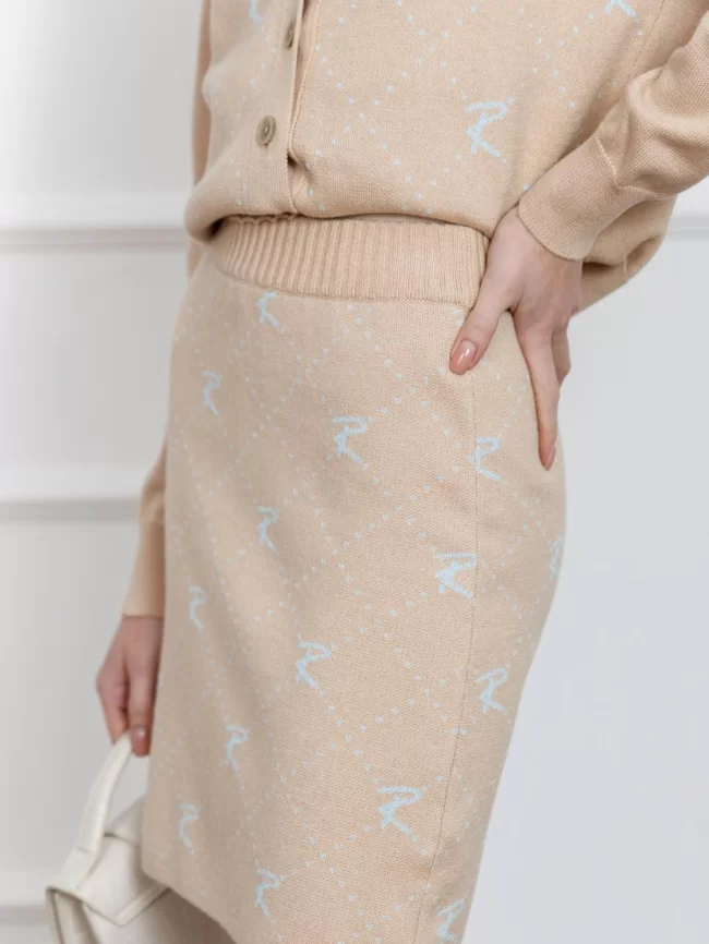 Юбка женская (цвет: крем-брюле, бледно-голубой) фото 5