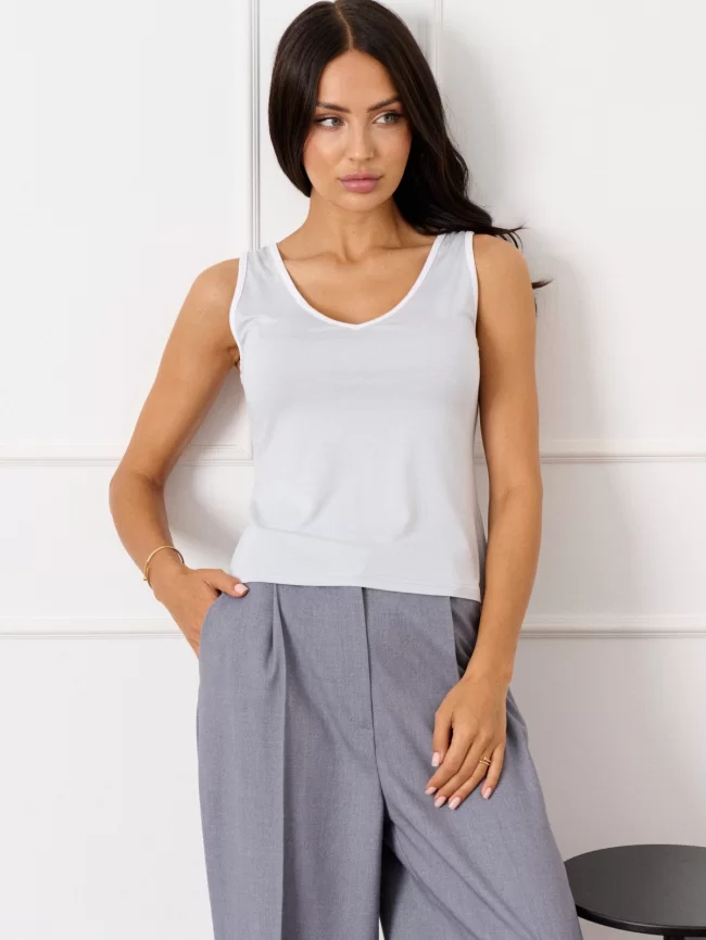 Жилет женский (цвет: светло-серый, белый) фото 4