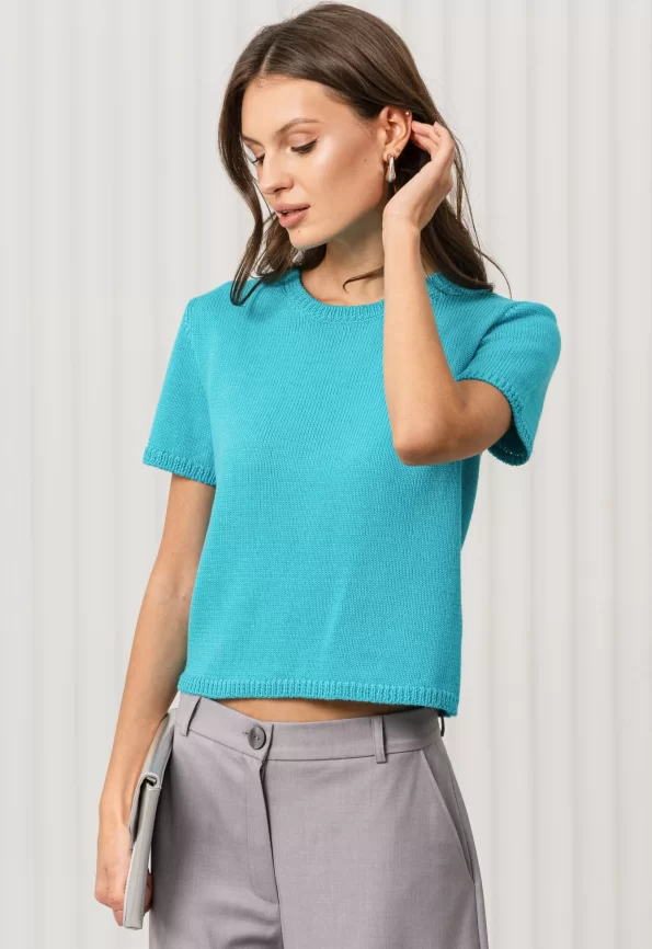 Джемпер женский (цвет: темно-бирюзовый) фото 4