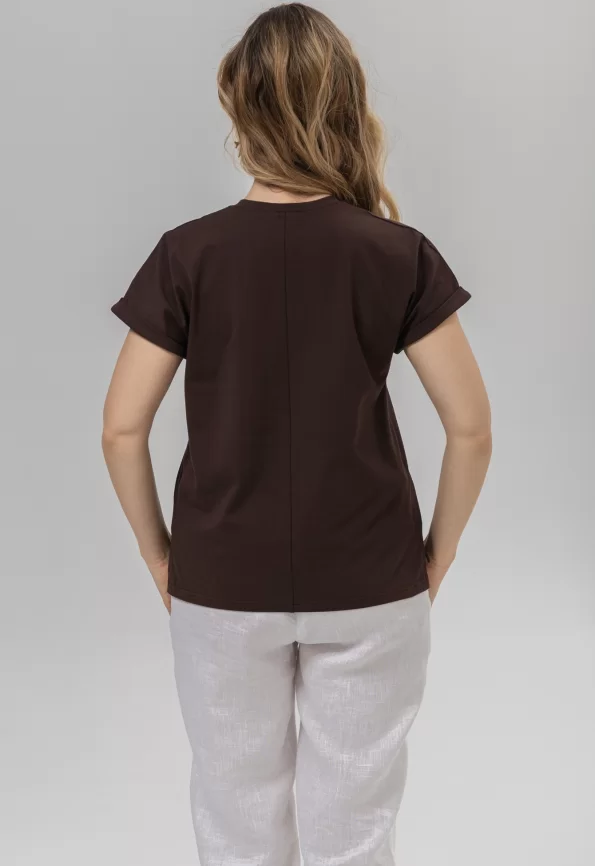 Джемпер женский (цвет: темно-шоколадный) фото 2