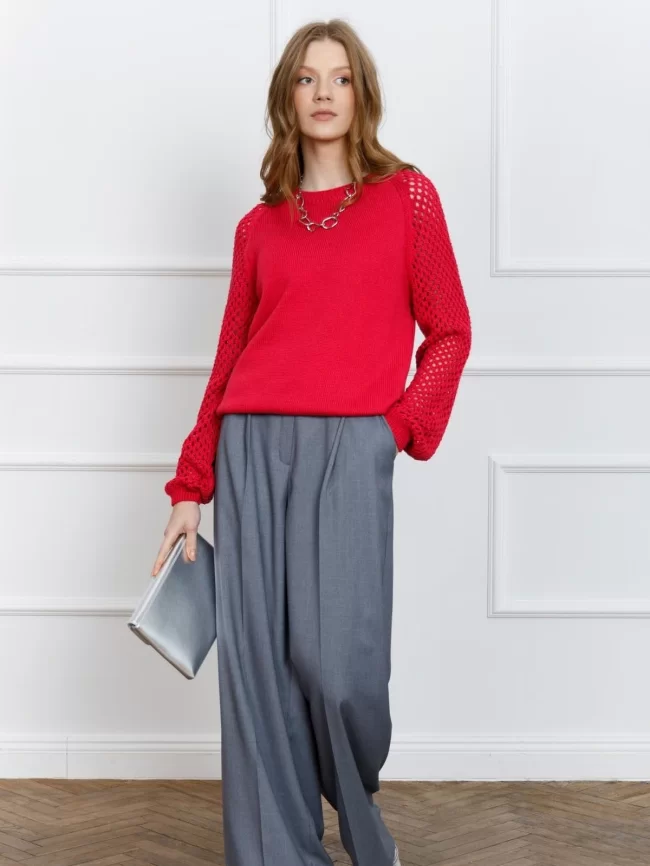 Джемпер женский (цвет: малиновый) фото 4