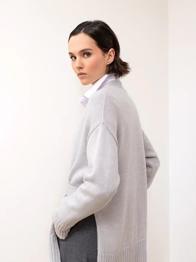 Кардиган женский (цвет: светло-серый) фото 2