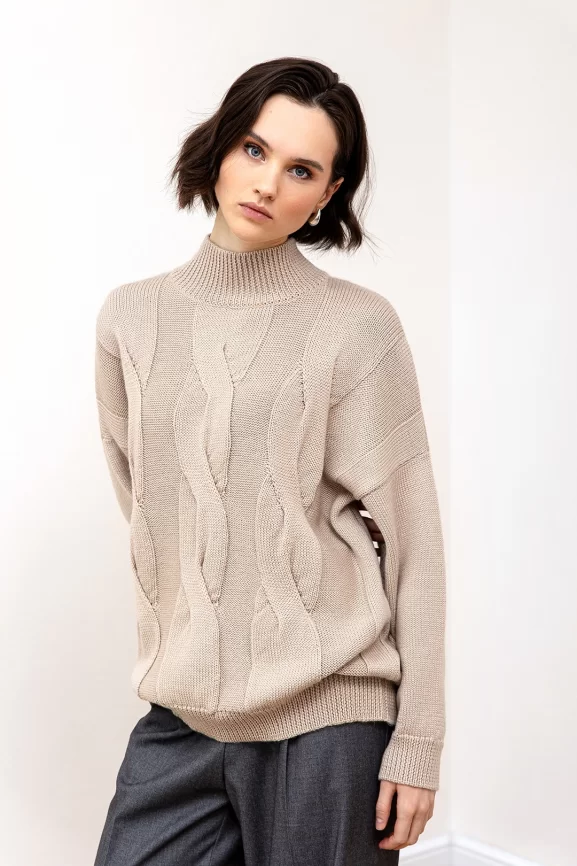 Джемпер женский (цвет: светло-бежевый) фото 1