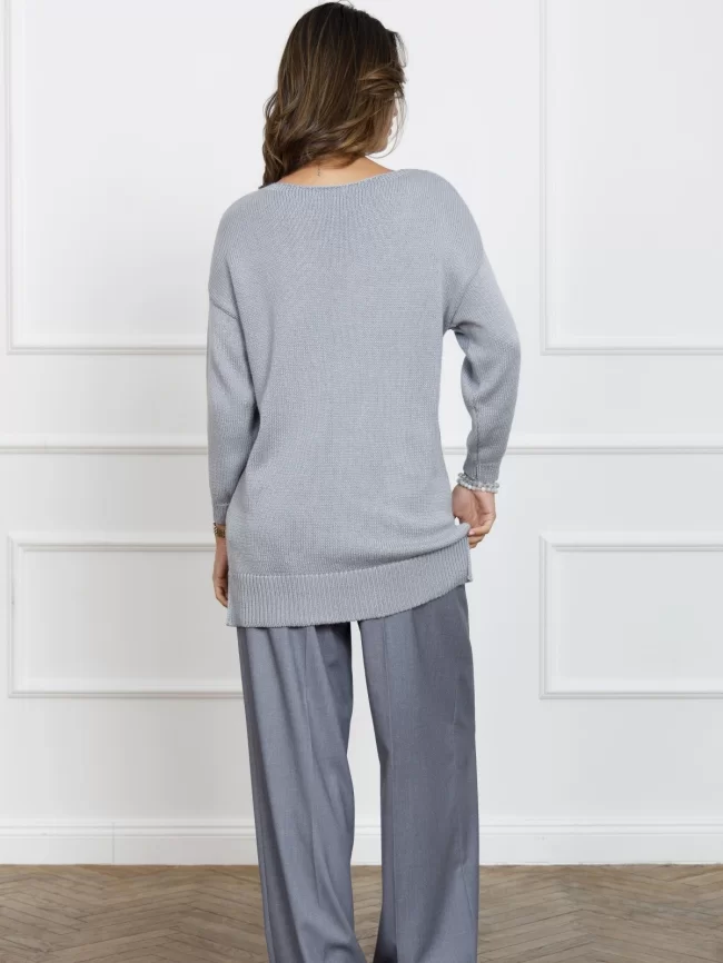 Джемпер женский (цвет: жемчужный серый) фото 3