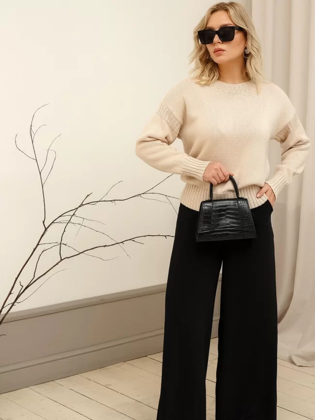 Джемпер женский (цвет: светло-бежевый) фото 5