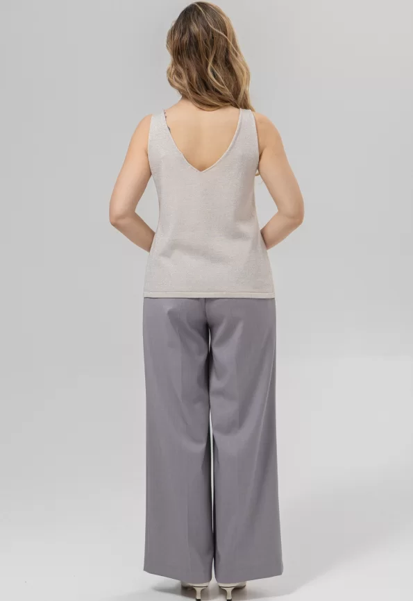 Жилет женский (цвет: кремовый, серебро) фото 2