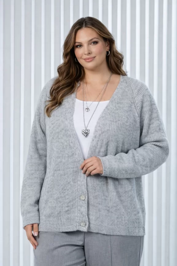 Кардиган женский (цвет: светло-серый) фото 1