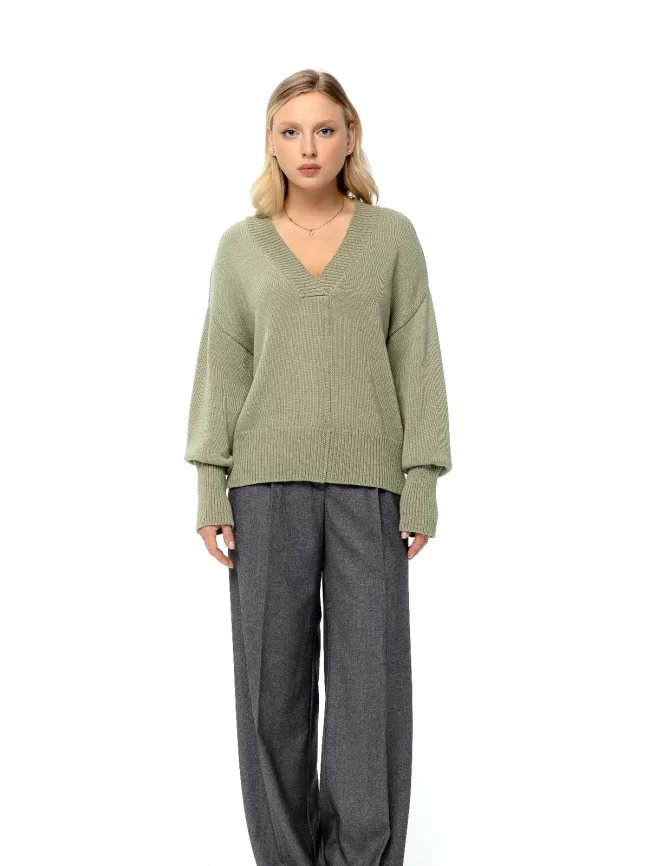 Джемпер женский (цвет: серо-зеленый) фото 5