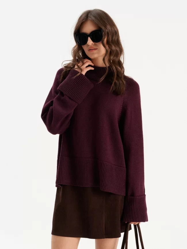 Джемпер женский (цвет: ежевичный) фото 1