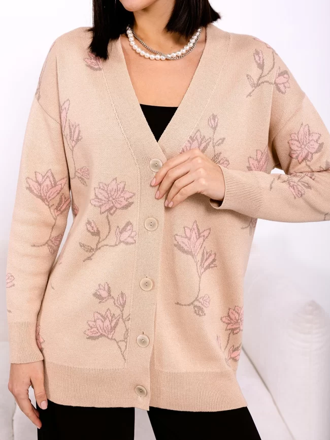 Кардиган женский (цвет: крем-брюле, розовый персик, светлое какао) фото 3