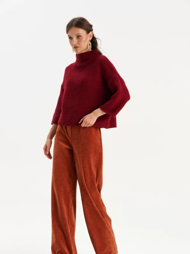 Джемпер женский (цвет: красновато-бордовый) фото 8