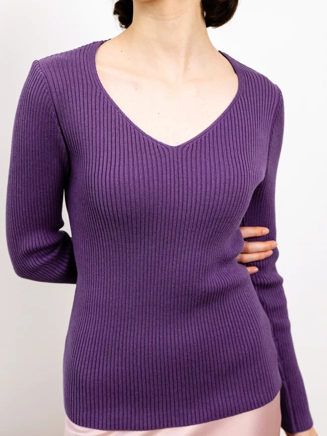 Джемпер женский (цвет: темно-пурпурный) фото 4