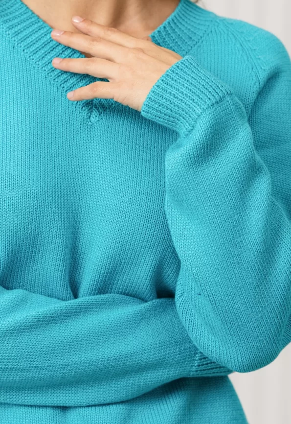 Джемпер женский (цвет: темно-бирюзовый) фото 5