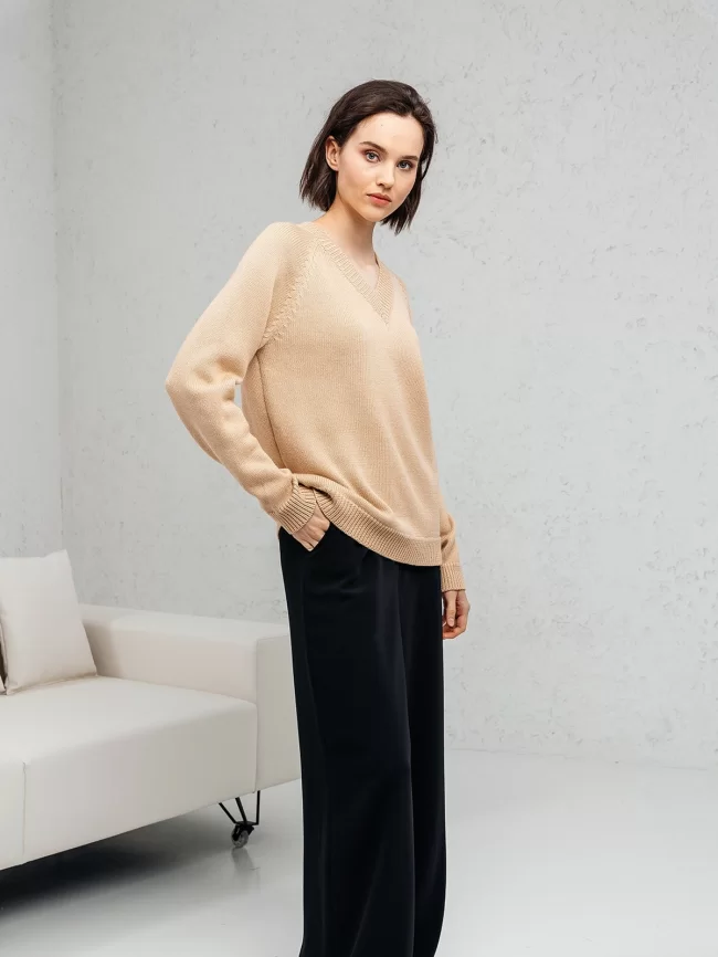 Джемпер женский (цвет: соломенный) фото 4