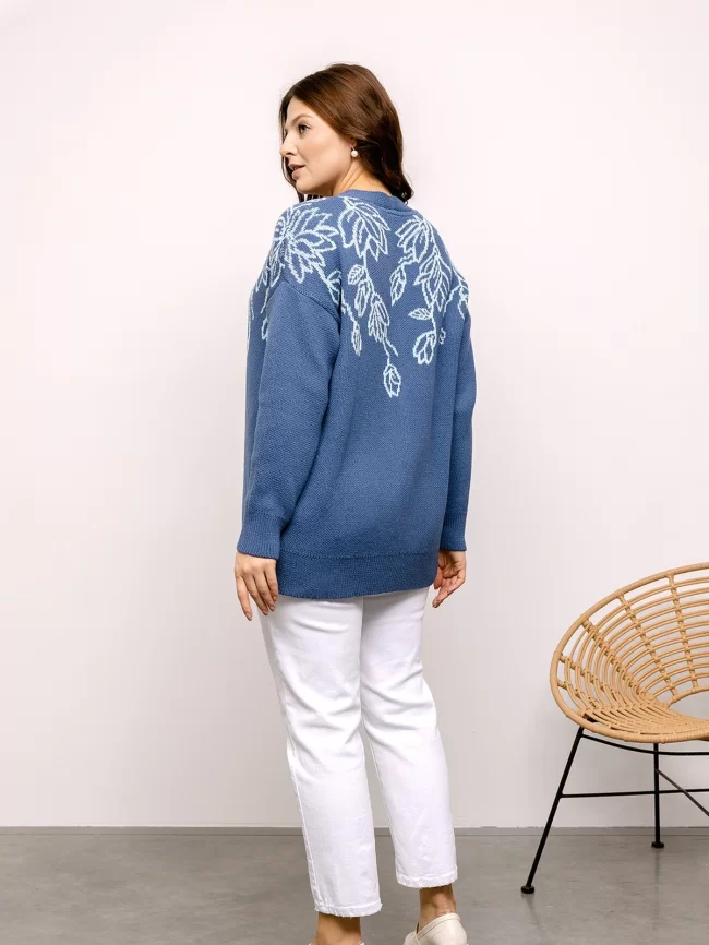 Кардиган женский (цвет: индиго, бледно-голубой) фото 5