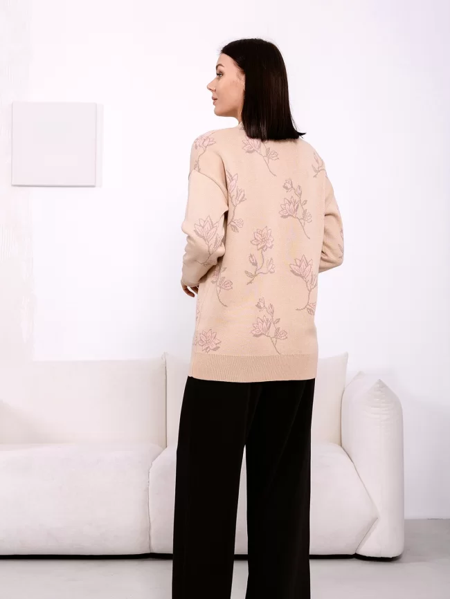 Кардиган женский (цвет: крем-брюле, розовый персик, светлое какао) фото 5