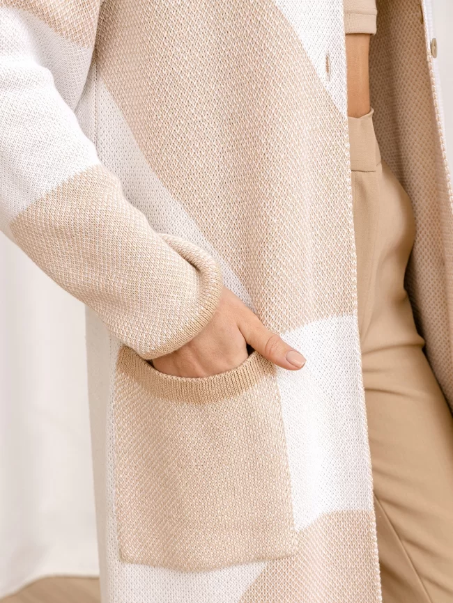 Кардиган женский (цвет: молочный, крем-брюле, белый) фото 5