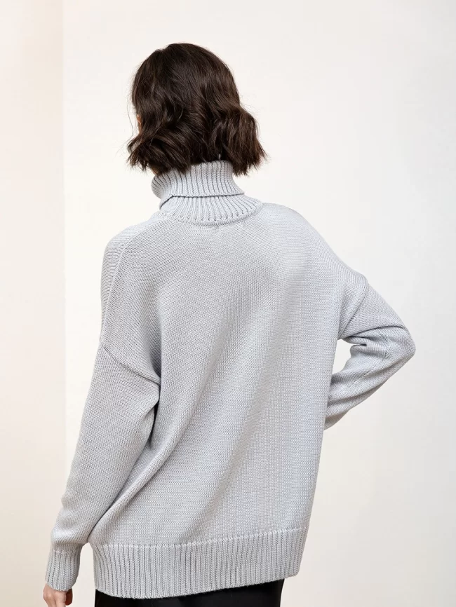 Свитер женский (цвет: светло-серый) фото 2