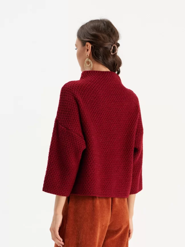 Джемпер женский (цвет: красновато-бордовый) фото 2